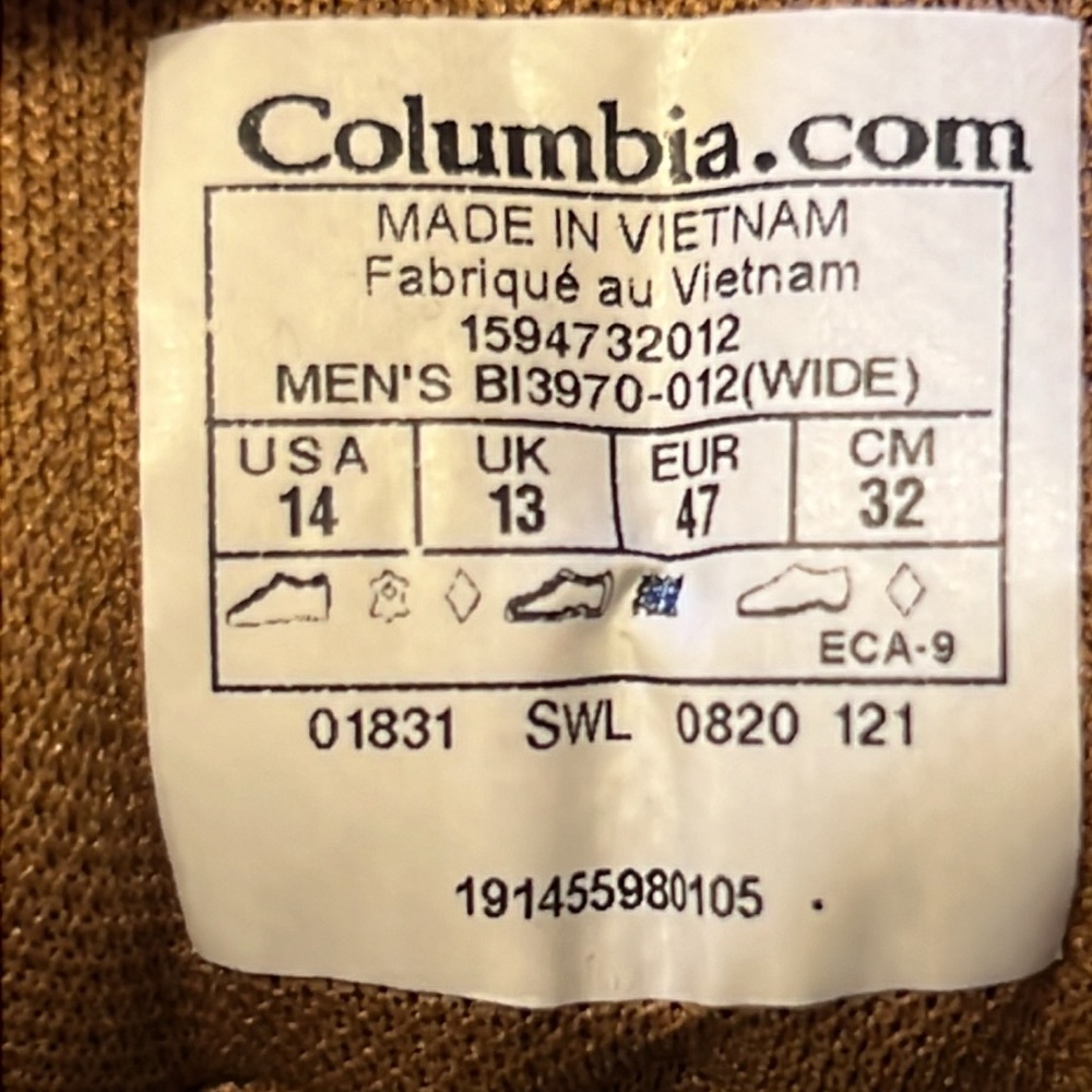 Columbia Brown and Red Hiking Boots Rugged Design - Picture 6 of 8